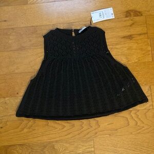 NWT Zara Black Crochet Knit top vest
